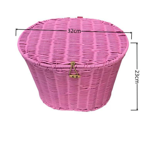 Panier de vélo avant tressé avec support universel pour guidon 6