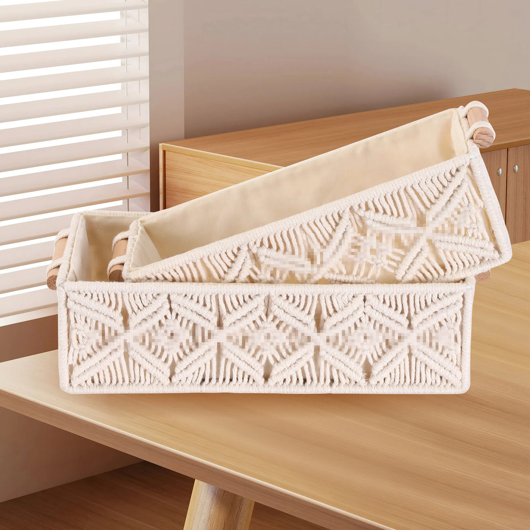 Paniers de rangement macramé pour intérieur polyvalent 3
