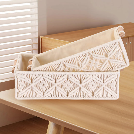 Paniers de rangement macramé pour intérieur polyvalent 3