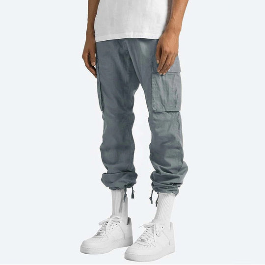 Pantalon Cargo Homme Moderne en Mélange de Coton avec Poches Pratiques 4
