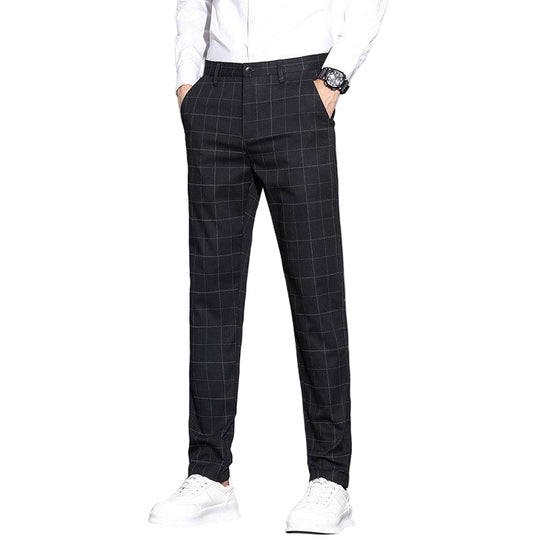 Pantalon Droit à Carreaux pour Hommes 0