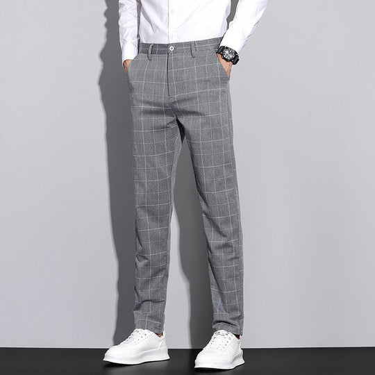 Pantalon Droit à Carreaux pour Hommes 8