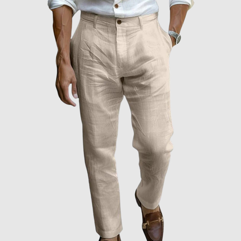 Pantalon Droit pour Hommes – Coupe Classique – Devant Plat – Fibres Naturelles Respirantes 2