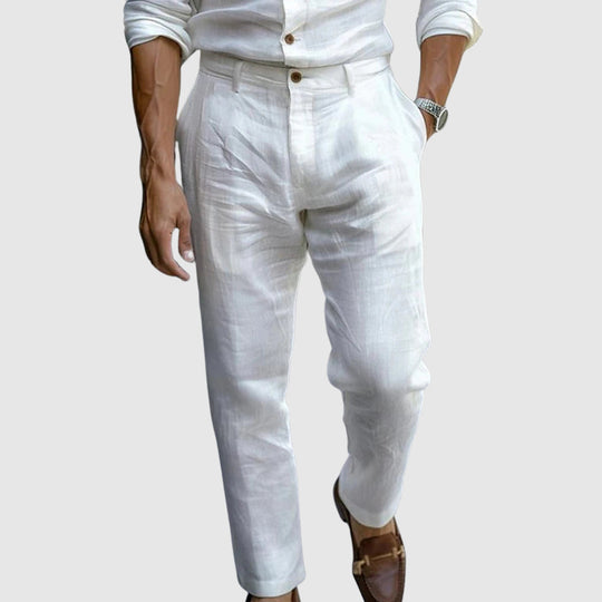 Pantalon Droit pour Hommes – Coupe Classique – Devant Plat – Fibres Naturelles Respirantes 3