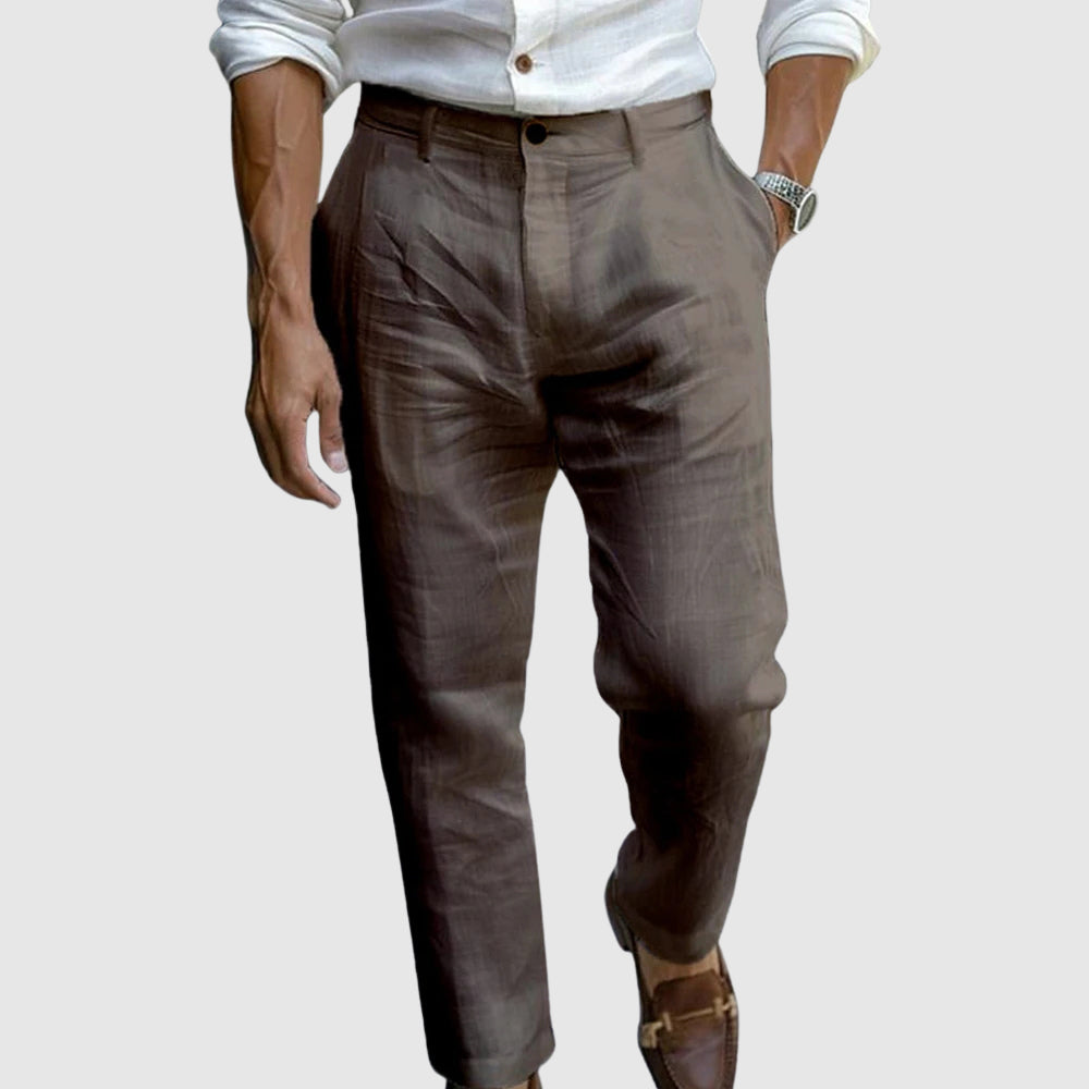Pantalon Droit pour Hommes – Coupe Classique – Devant Plat – Fibres Naturelles Respirantes 4