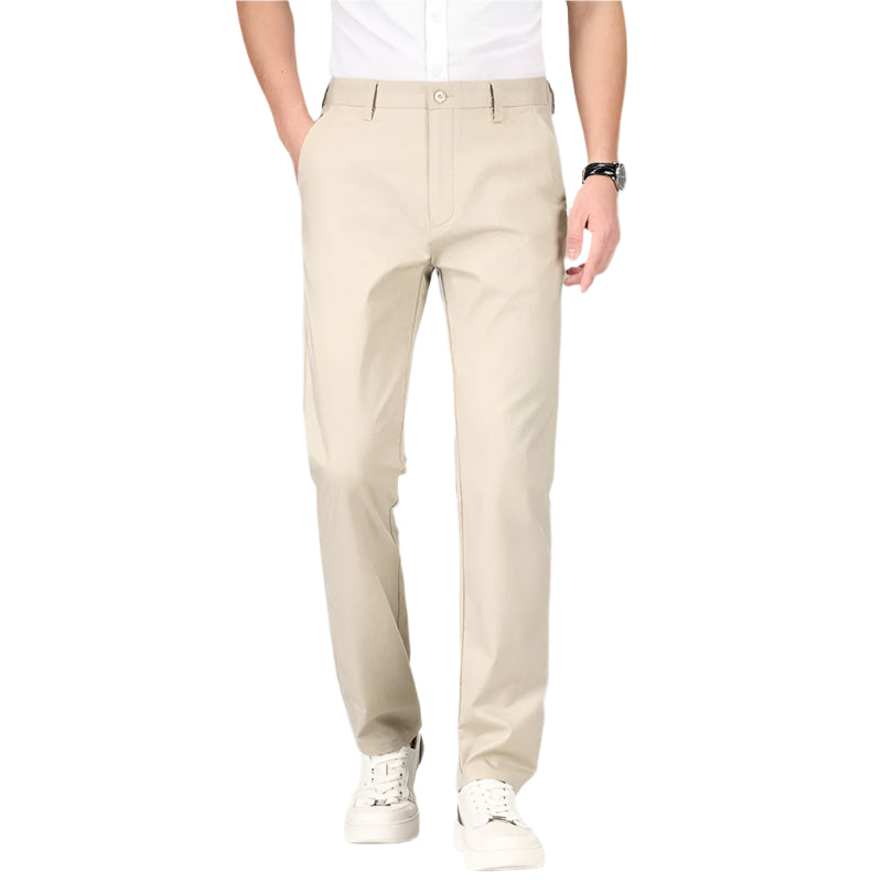 Pantalon Droit pour Hommes en Mélange de Tencel et Lin 0
