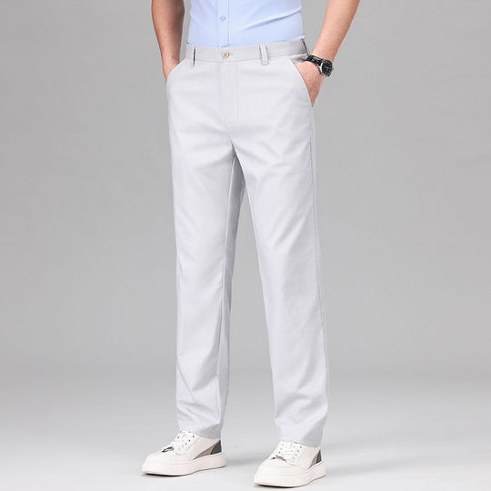 Pantalon Droit pour Hommes en Mélange de Tencel et Lin 1
