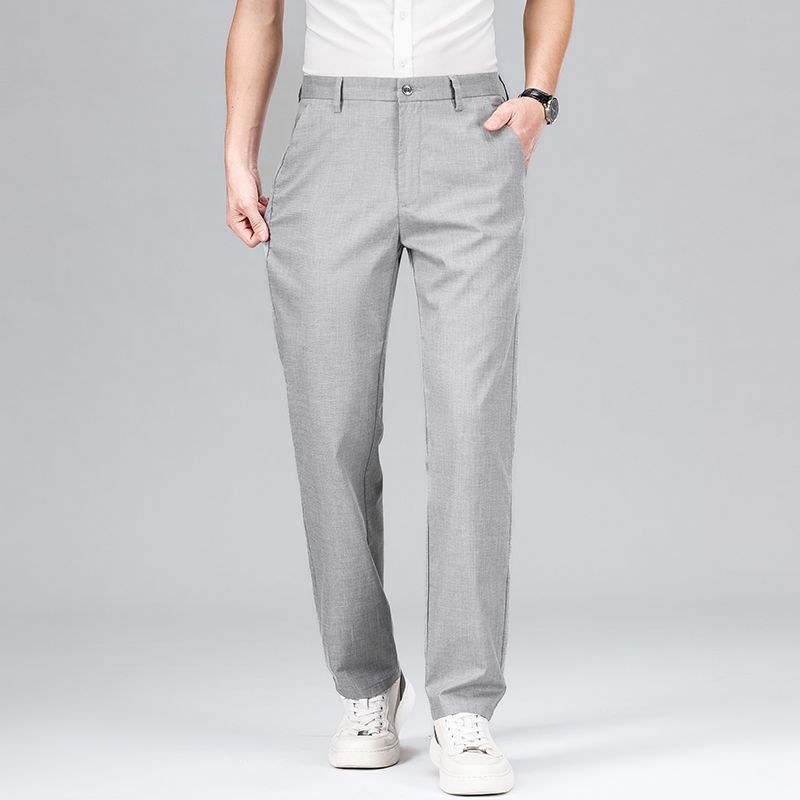 Pantalon Droit pour Hommes en Mélange de Tencel et Lin 2