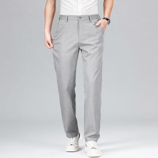 Pantalon Droit pour Hommes en Mélange de Tencel et Lin 2
