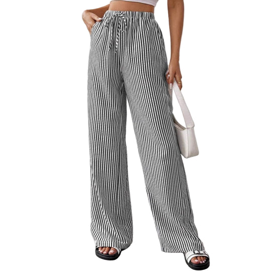 Pantalon Femme Droit Décontracté Avec Cordon De Serrage 0