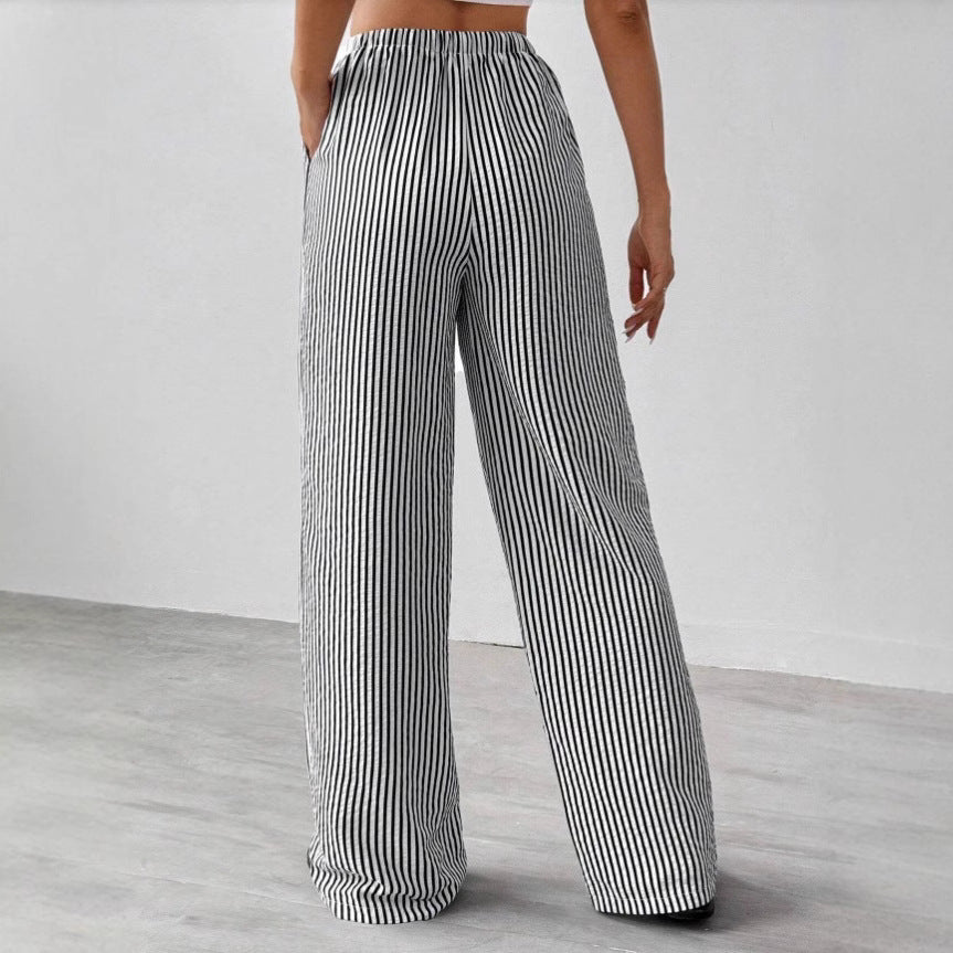 Pantalon Femme Droit Décontracté Avec Cordon De Serrage 2