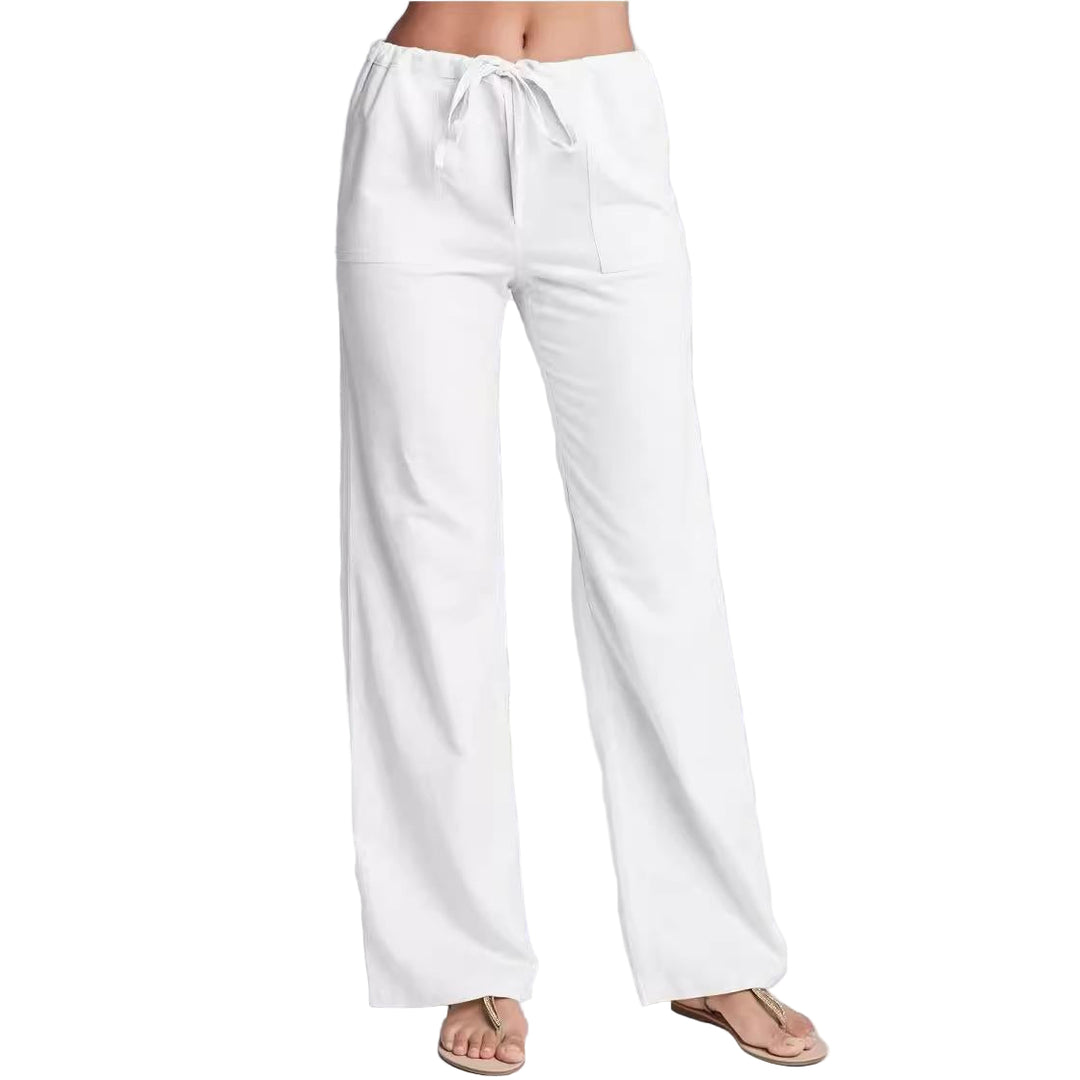 Pantalon Femme Fluide Ample Coton Lin 0