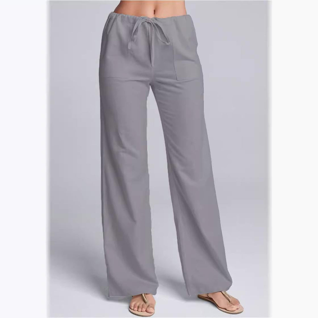Pantalon Femme Fluide Ample Coton Lin 1