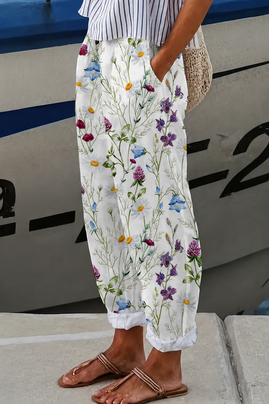Pantalon Femme Imprimé Unique Confortable avec Poches 4