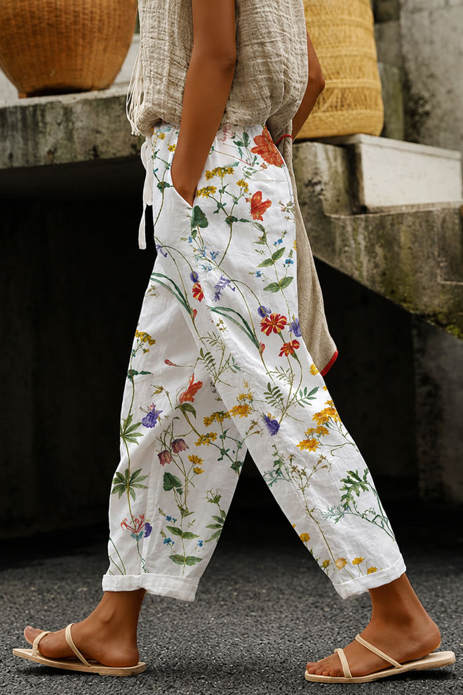 Pantalon Femme Imprimé Unique Confortable avec Poches 5
