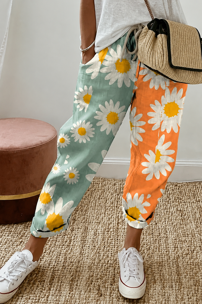 Pantalon Femme Imprimé Unique Confortable avec Poches 8