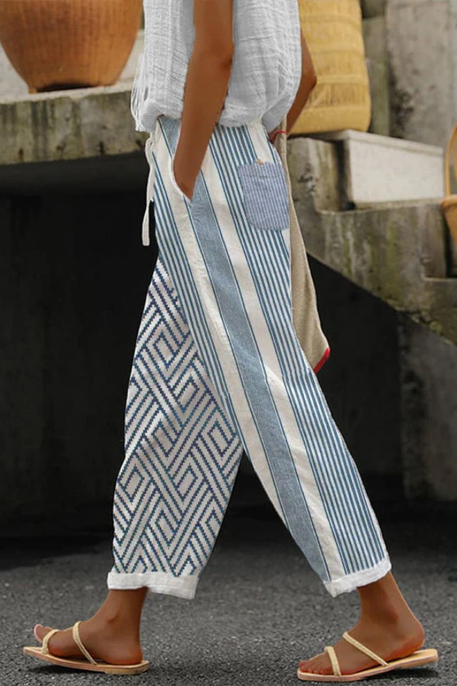 Pantalon Femme Imprimé Unique Confortable avec Poches 9