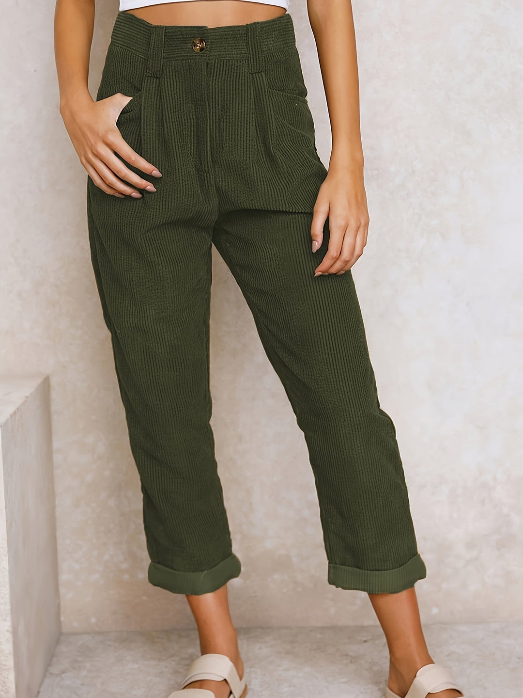 Pantalon Femme Taille Haute Décontracté 5