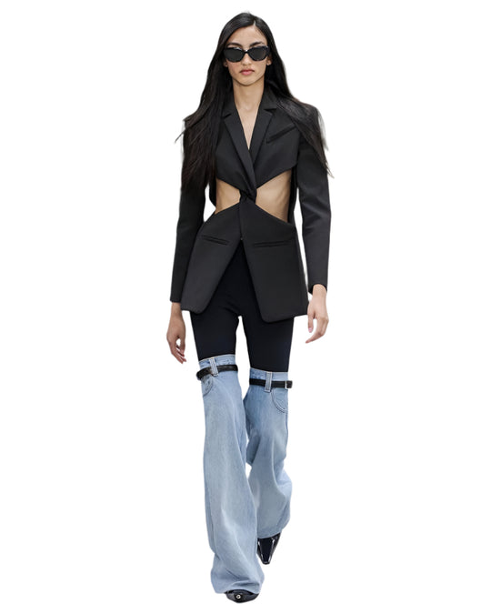 Pantalon Femme Taille Haute Droit à Jambes Larges Chic 0