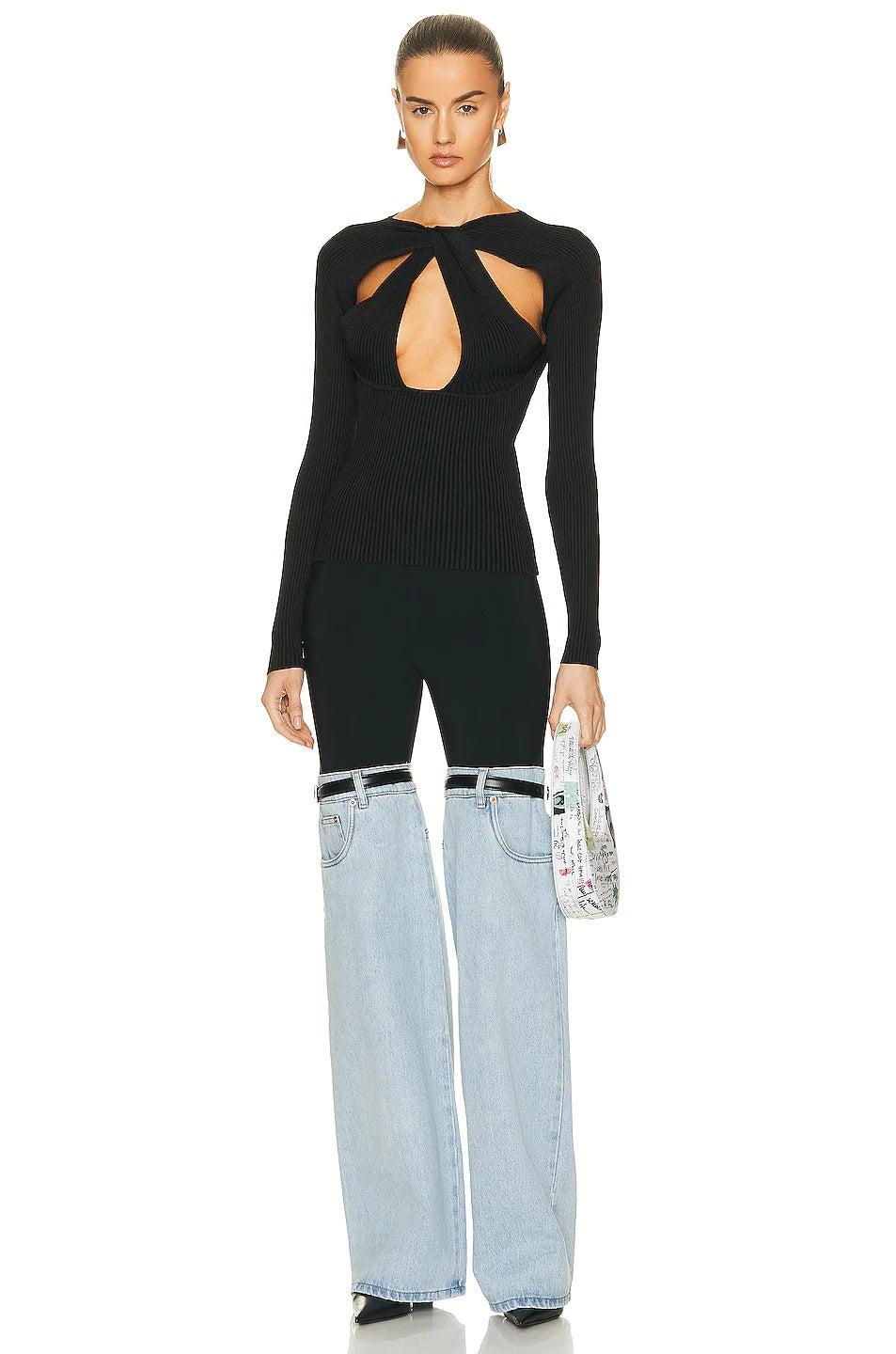 Pantalon Femme Taille Haute Droit à Jambes Larges Chic 1
