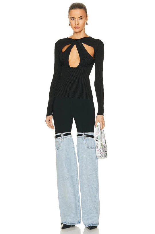 Pantalon Femme Taille Haute Droit à Jambes Larges Chic 1