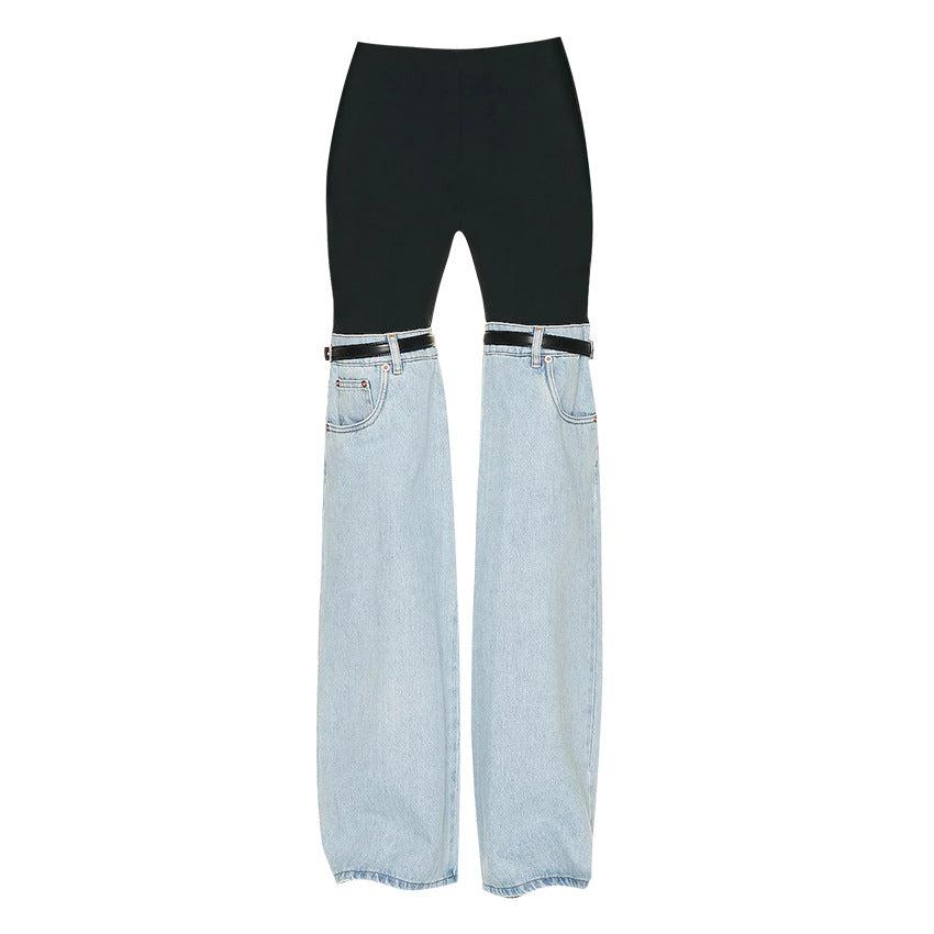 Pantalon Femme Taille Haute Droit à Jambes Larges Chic 4