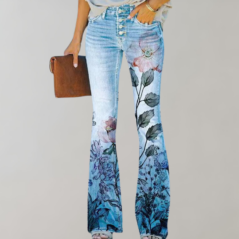 Pantalon Flare Femme à Taille Haute 4