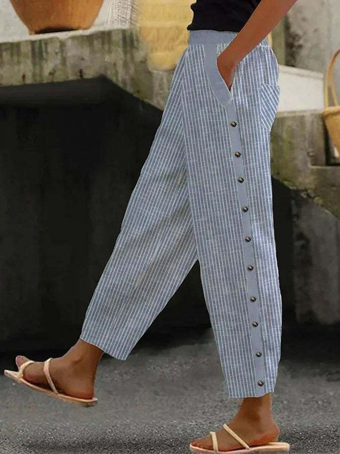 Pantalon Fluide Femme Large Tissu Doux Respirant 1