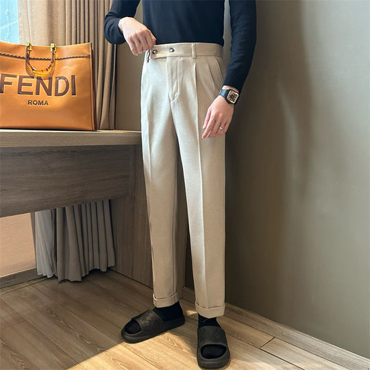 Pantalon Habillé pour Hommes Coupe Ajustée en Laine 2