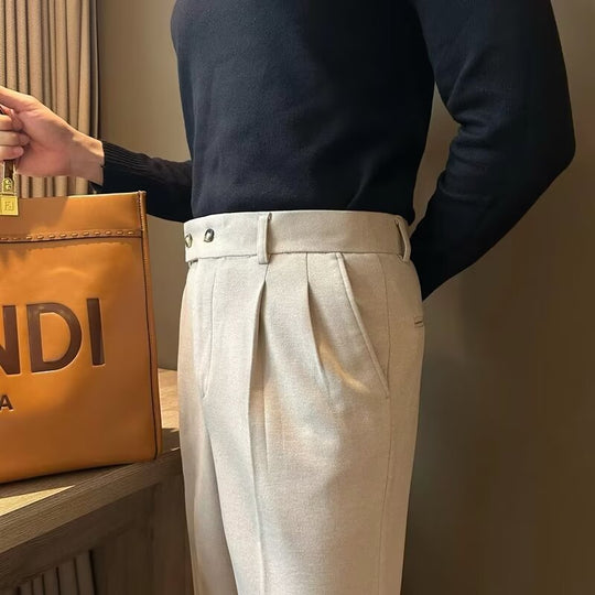 Pantalon Habillé pour Hommes Coupe Ajustée en Laine 3