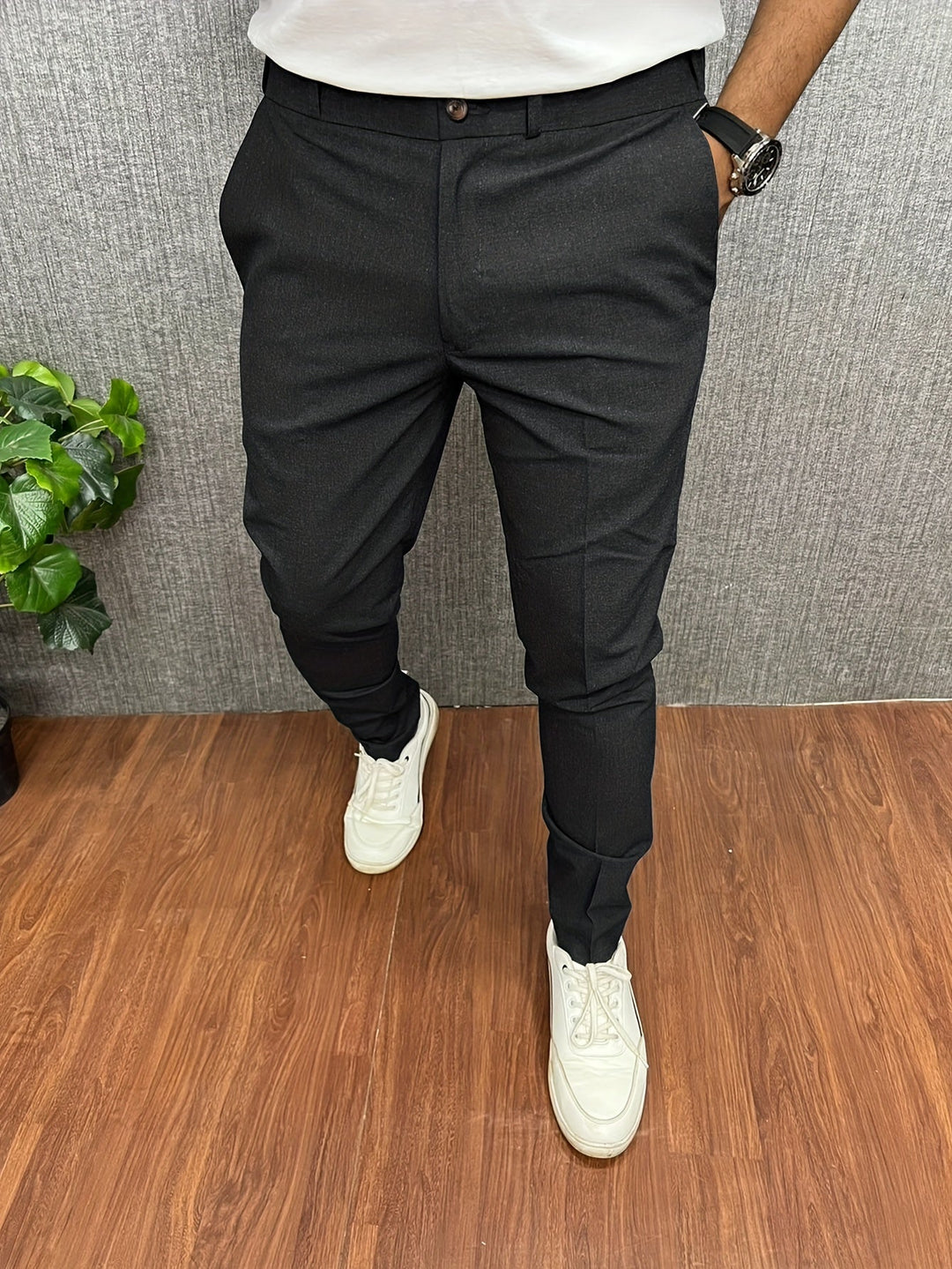 Pantalon Homme Chino Polyvalent Ajustement Régulier 4