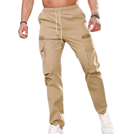 Pantalon Homme Droit Tendance Uni avec Fermeture Éclair 0