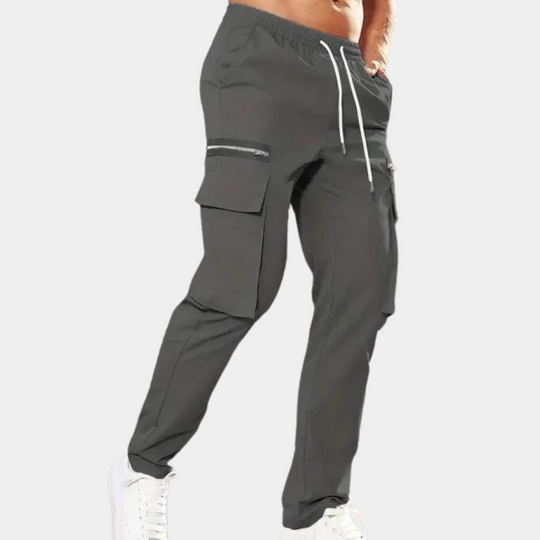 Pantalon Homme Droit Tendance Uni avec Fermeture Éclair 3