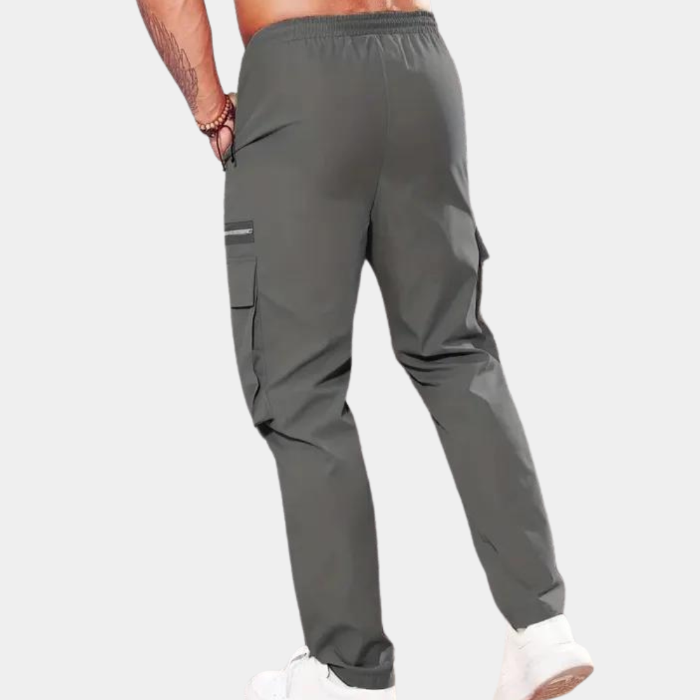 Pantalon Homme Droit Tendance Uni avec Fermeture Éclair 4