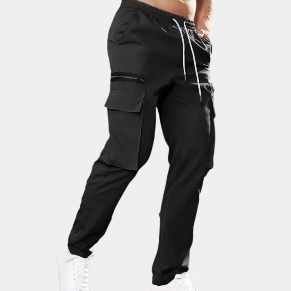 Pantalon Homme Droit Tendance Uni avec Fermeture Éclair 5
