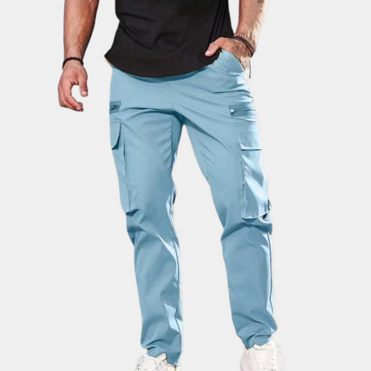 Pantalon Homme Droit Tendance Uni avec Fermeture Éclair 6