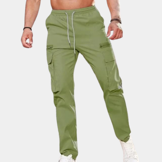 Pantalon Homme Droit Tendance Uni avec Fermeture Éclair 7