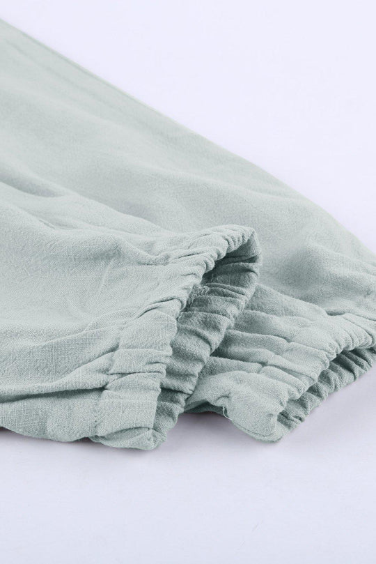 Pantalon Jogging Femme en Lin avec Taille Élastique et Poches 4