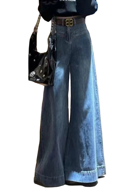 Pantalon Large Femme Taille Haute Moderne 0