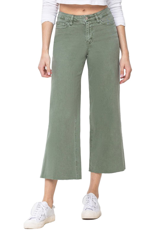 Pantalon Large Taille Haute Vert Armée 0