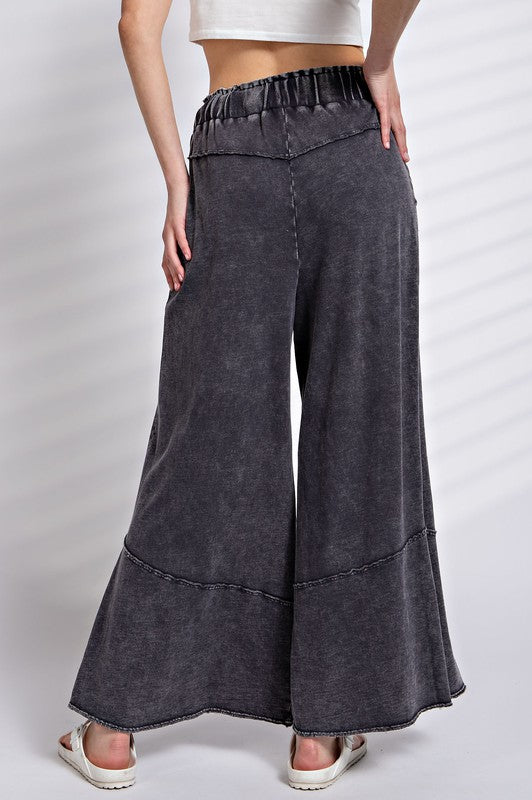 Pantalon Large en Tricot Terry Lavé Minéral pour Femme 2