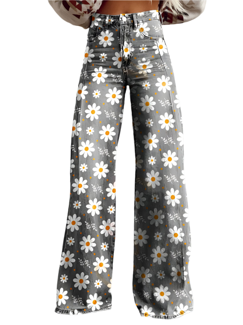 Pantalon Long Femme en Denim Décontracté 0