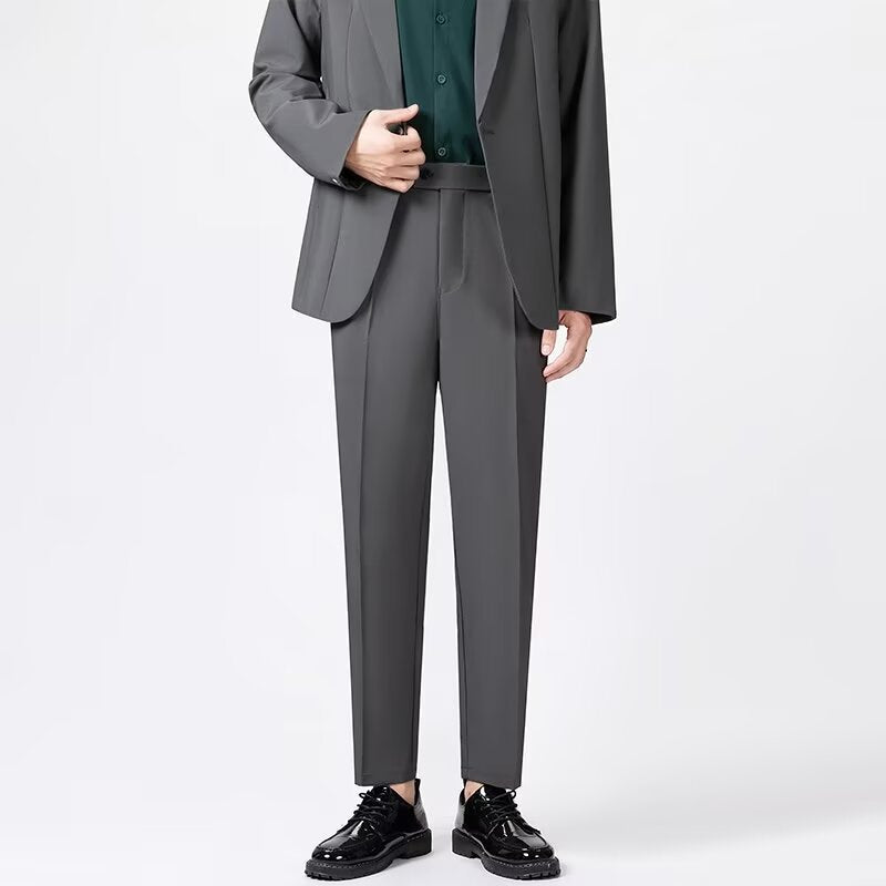 Pantalon Tailleur Homme Ajusté en Mélange de Laine 1