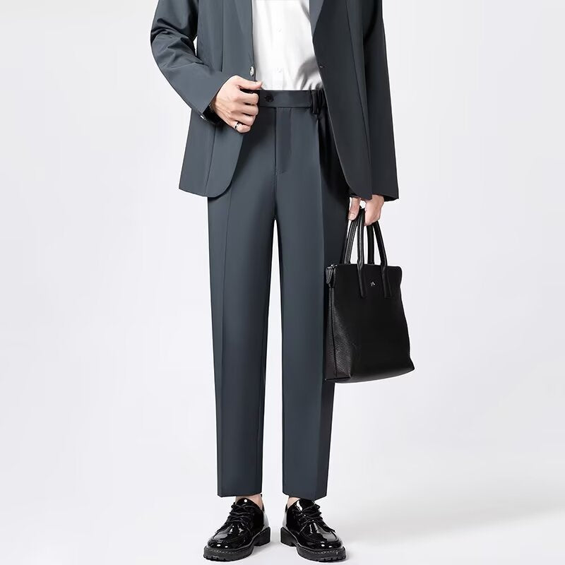 Pantalon Tailleur Homme Ajusté en Mélange de Laine 2