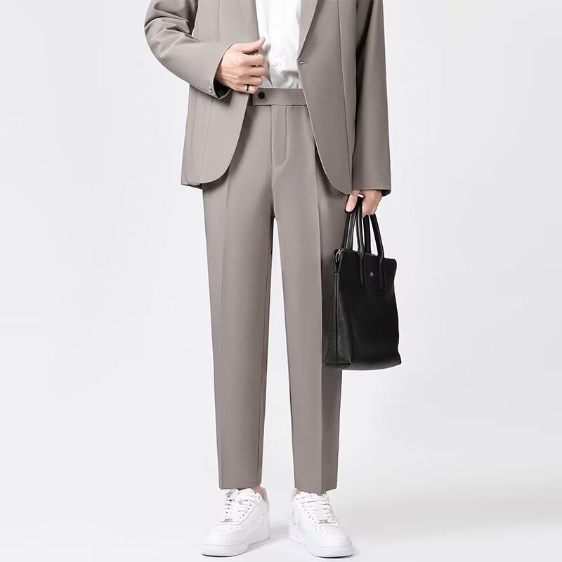 Pantalon Tailleur Homme Ajusté en Mélange de Laine 3