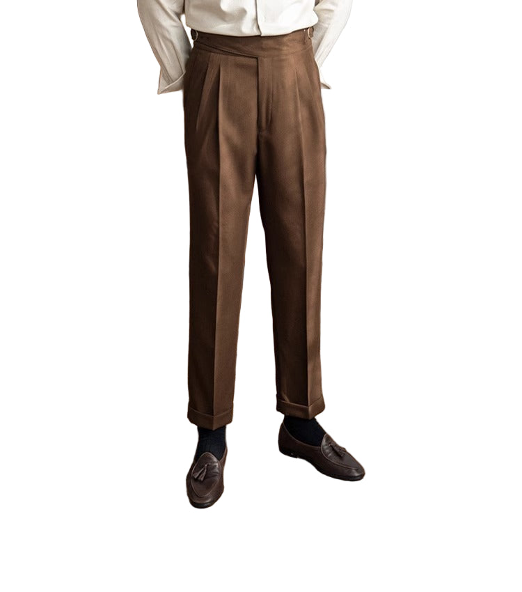 Pantalon Tailleur Homme Droit en Lin 0