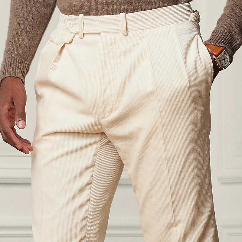 Pantalon Tailleur pour Hommes Coupe Droite en Mélange de Laine 5