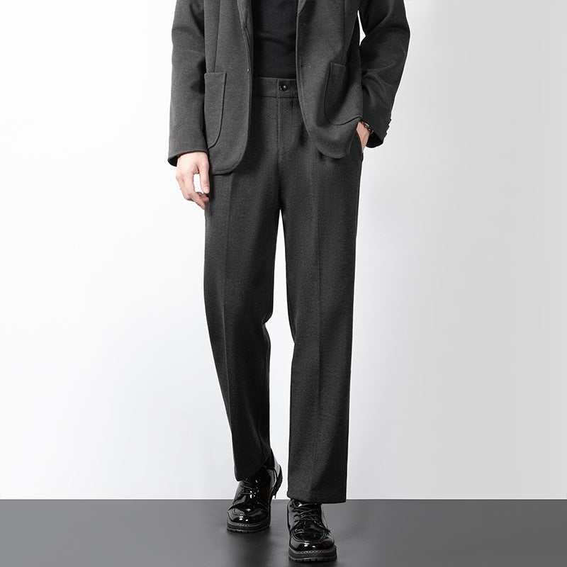 Pantalon Tailleur pour Hommes en Laine Mélangée Slim Fit 1