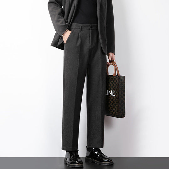 Pantalon Tailleur pour Hommes en Laine Mélangée Slim Fit 3
