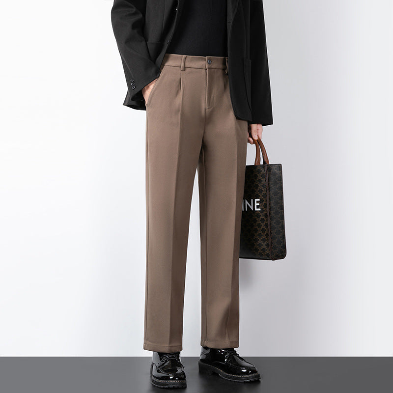 Pantalon Tailleur pour Hommes en Laine Mélangée Slim Fit 4